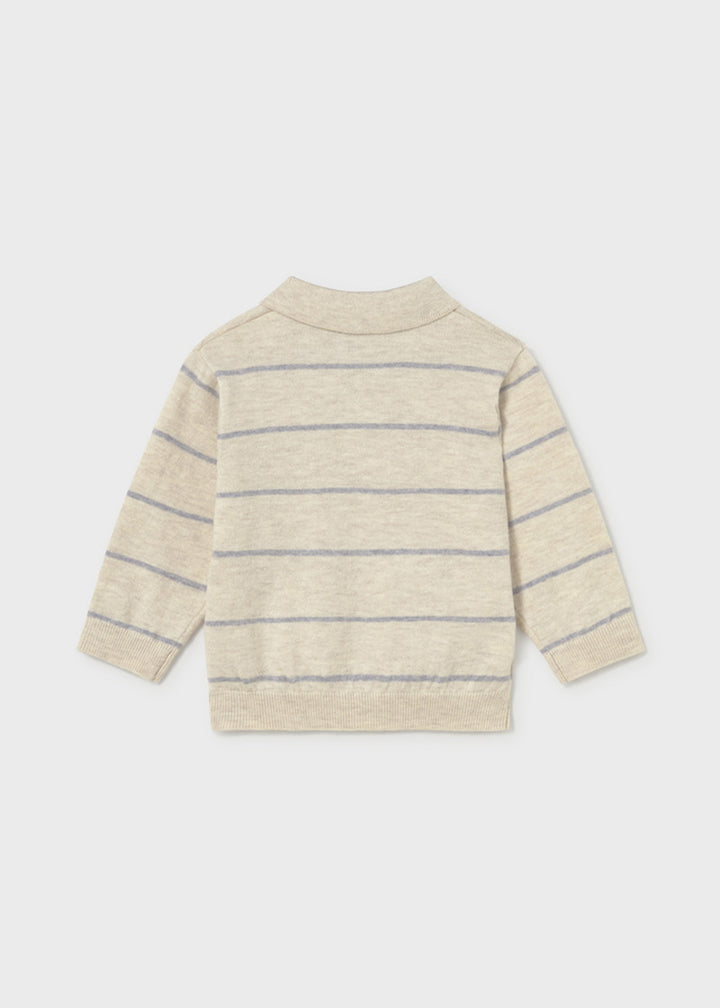 Pullover da bambino Mayoral 2104 beige a righe - dettaglio 1