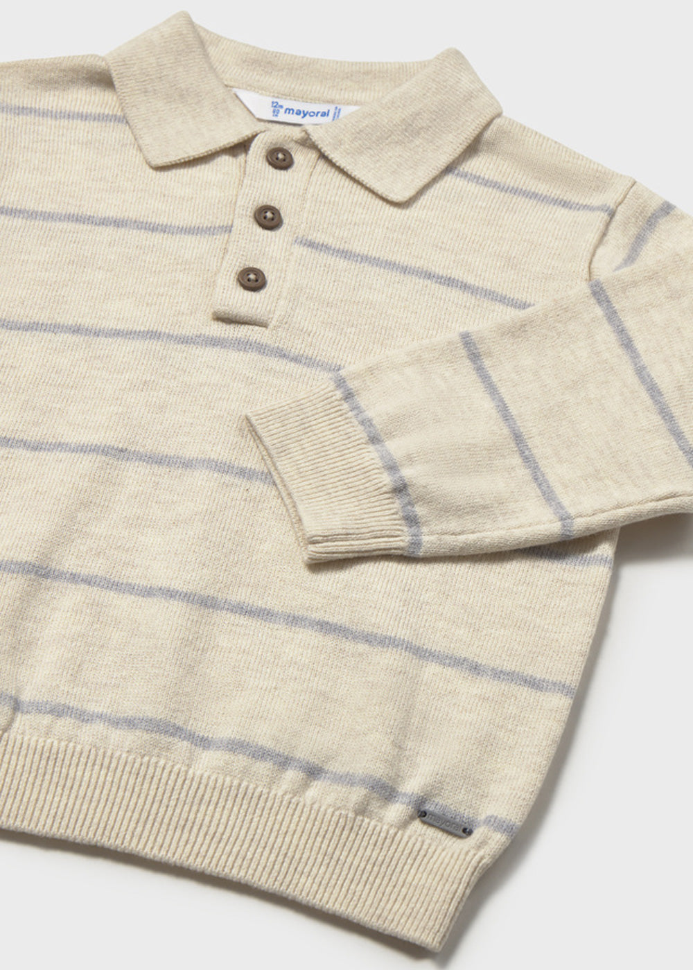 Pullover da bambino Mayoral 2104 beige a righe - dettaglio 2