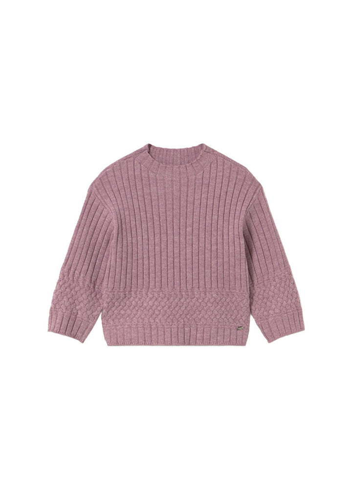 Pullover da bambina Mayoral 2382 malva - vista frontale