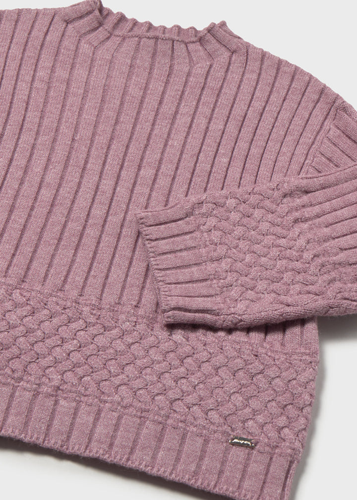 Pullover da bambina Mayoral 2382 malva - dettaglio 2