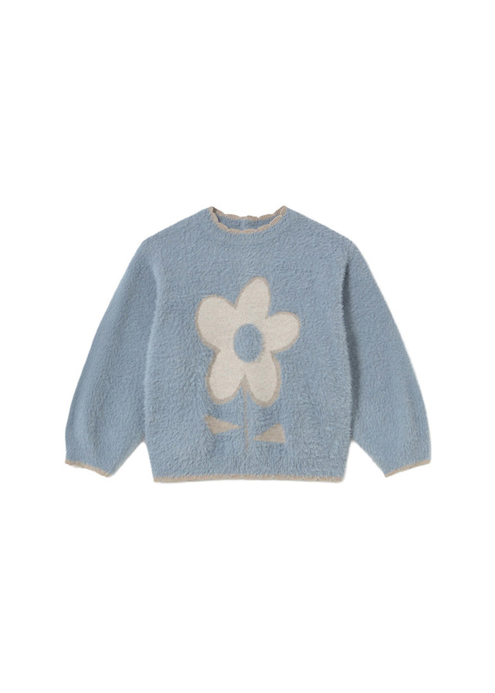 Pullover da bambina Mayoral 2383 azzurro - vista frontale