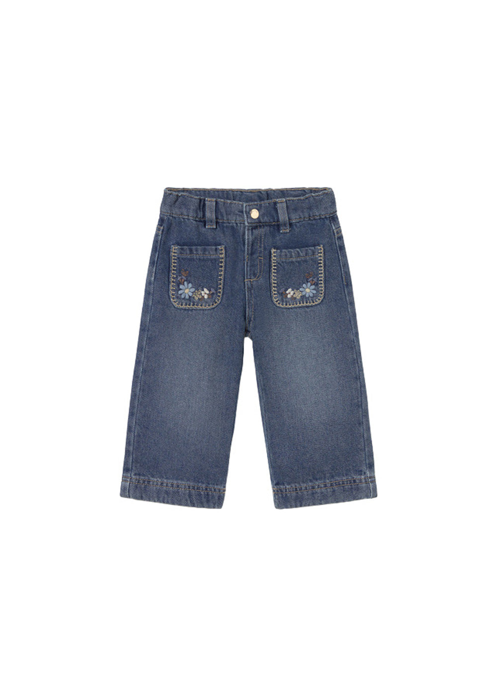 Pantalone da bambina Mayoral 2554 denim blu - vista frontale