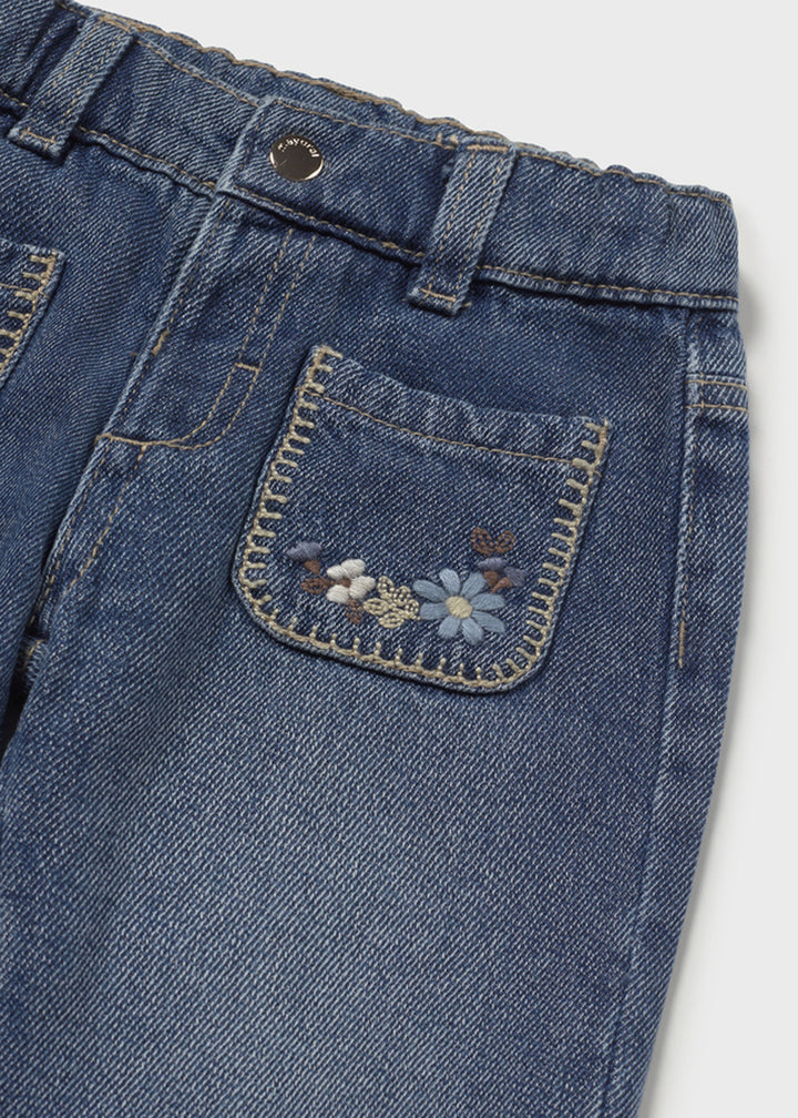 Pantalone da bambina Mayoral 2554 denim blu - dettaglio 2