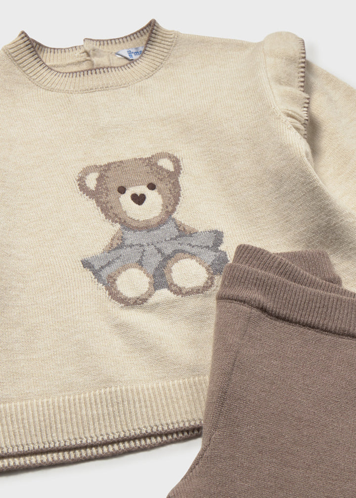 Completo da bambina Mayoral 2557 beige e marrone - dettaglio 2
