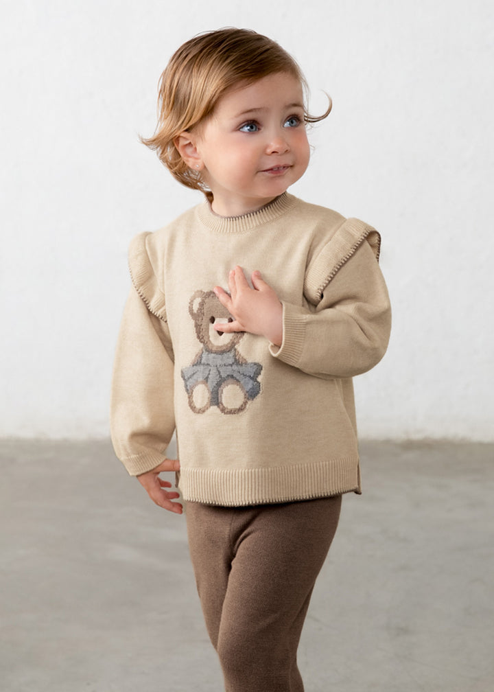 Completo da bambina Mayoral 2557 beige e marrone - dettaglio 3