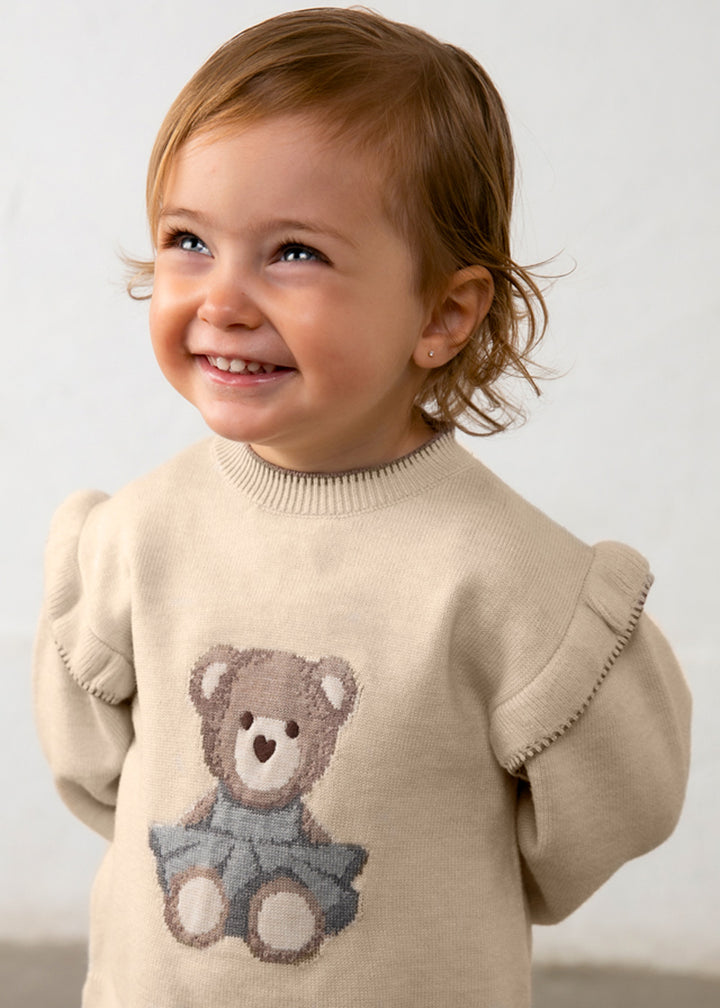 Completo da bambina Mayoral 2557 beige e marrone - dettaglio 4