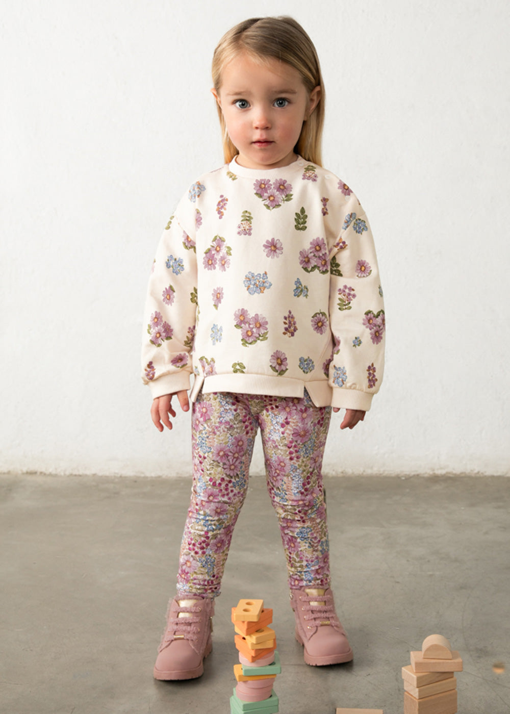Leggings da bambina Mayoral 2778 multicolore a fiori - dettaglio 3