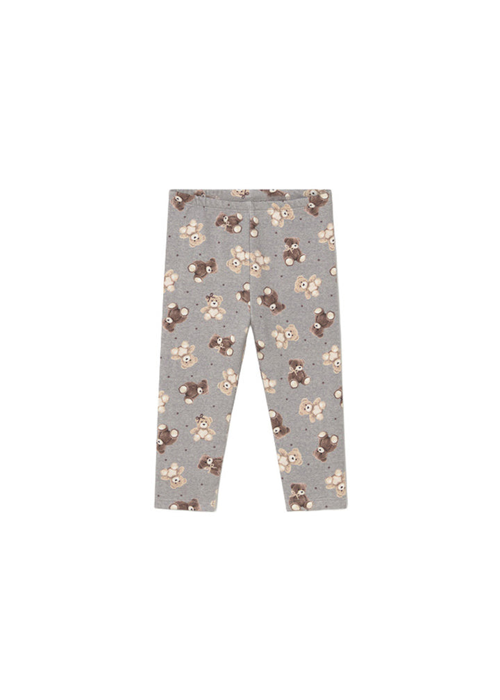 Leggings da bambina Mayoral 2779 grigio con stampa - vista frontale