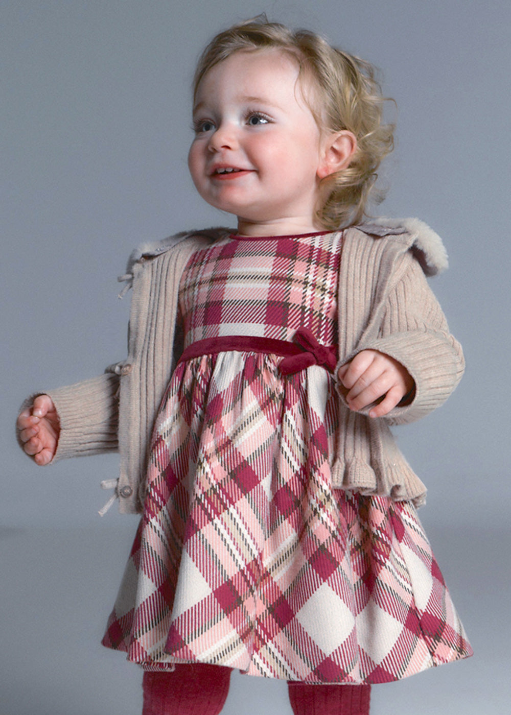 Abito da bambina Mayoral 2944 rosa a quadri - dettaglio 3
