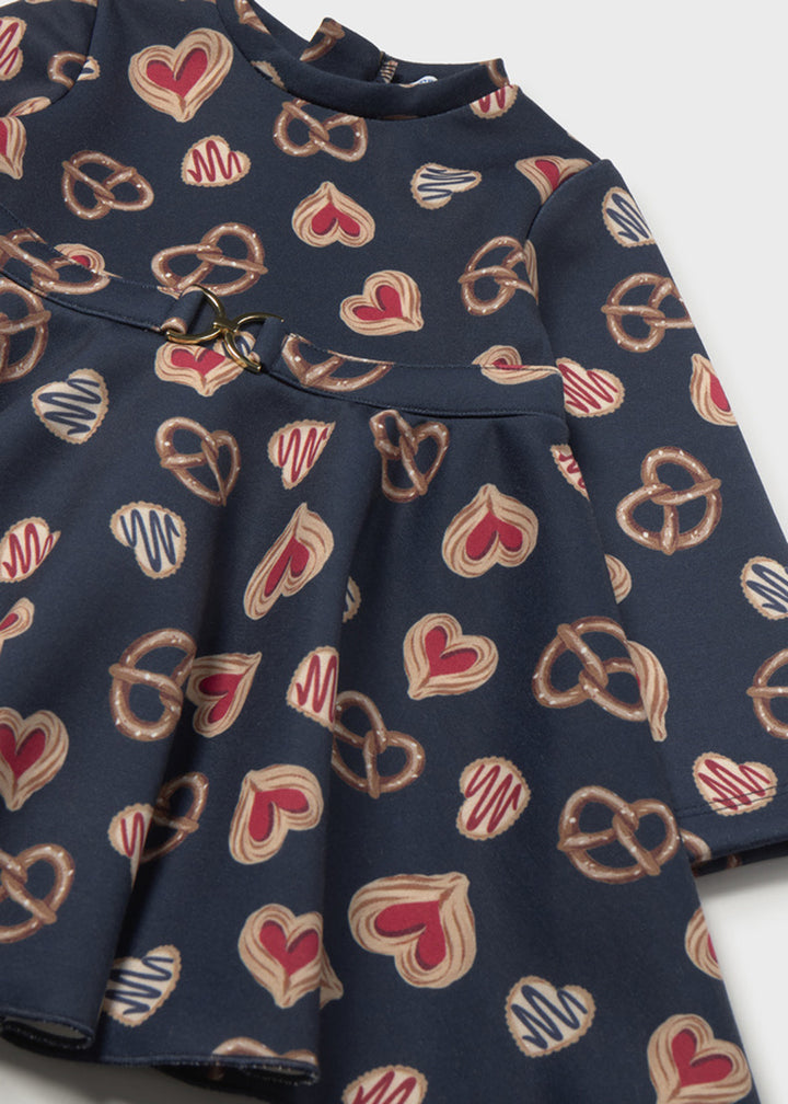 Abito da bambina Mayoral 2947 blu navy con cuori - dettaglio 2