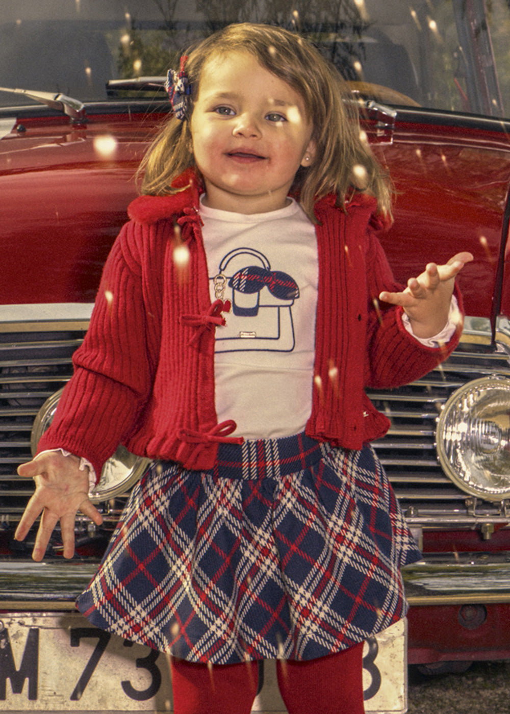 Completo da bambina Mayoral 2953 bianco e tartan - dettaglio 4