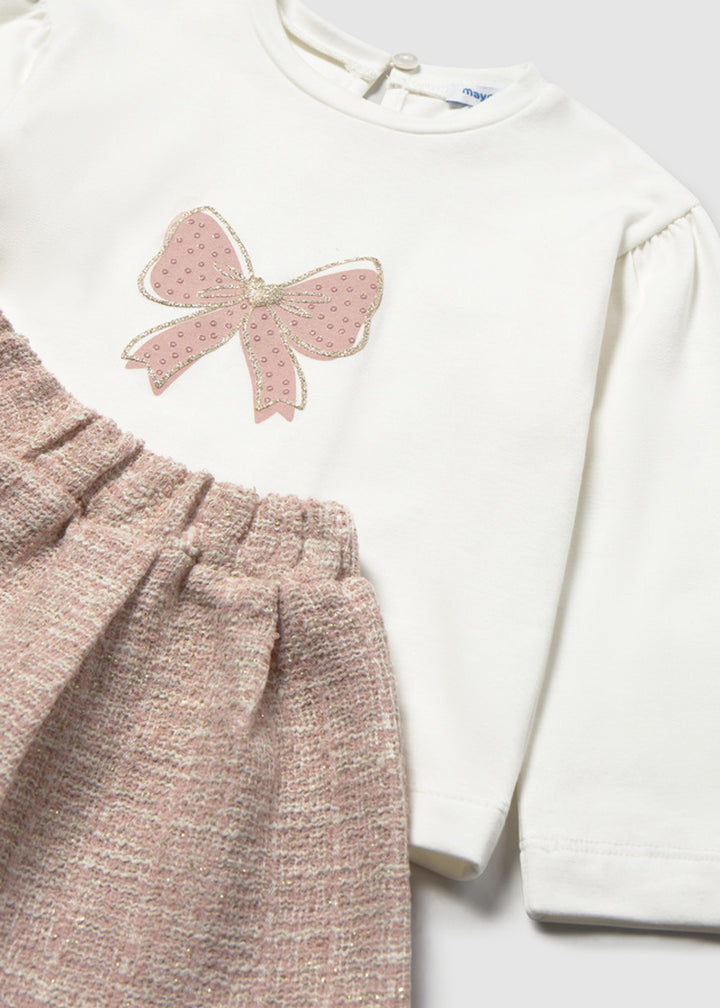 Completo da bambina Mayoral 2954 panna e beige - dettaglio 3