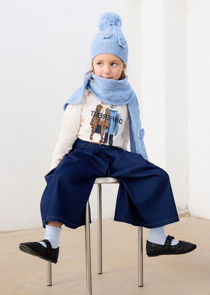 T-shirt da bambina Mayoral 4003 panna con stampa - dettaglio 5