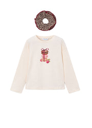 T-shirt da bambina Mayoral 4028 rosa con stampa