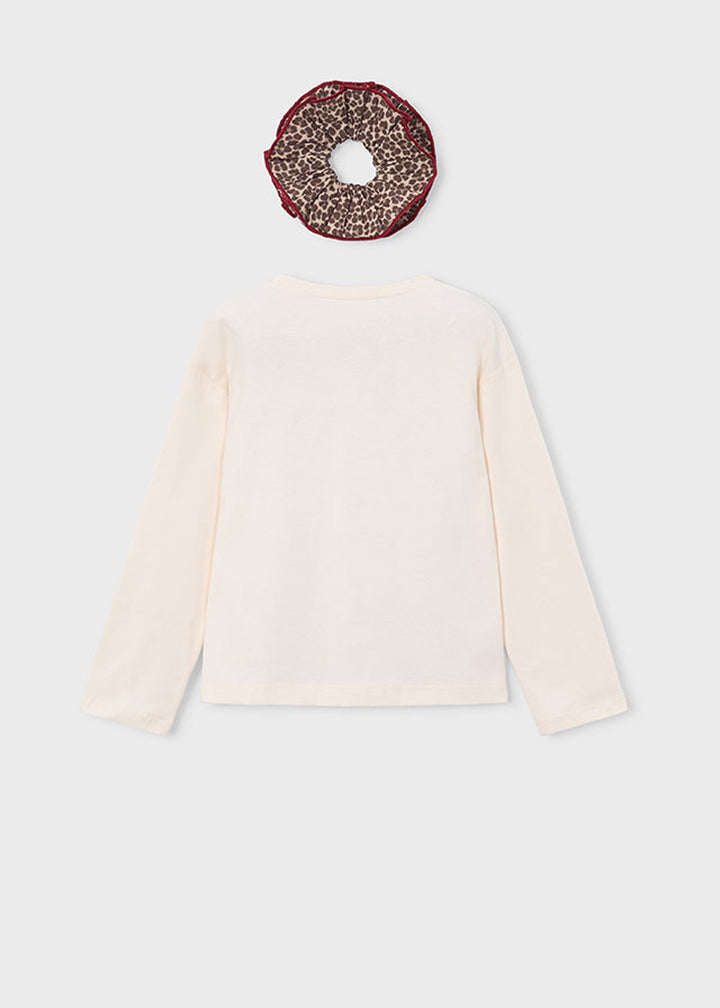 T-shirt da bambina Mayoral 4028 rosa con stampa - dettaglio 1