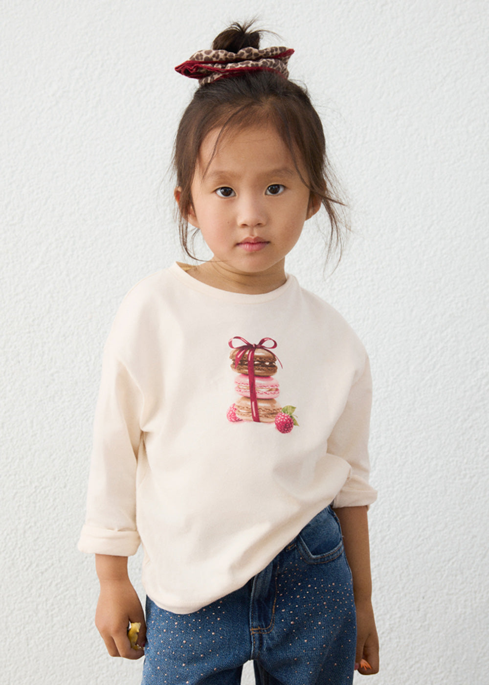 T-shirt da bambina Mayoral 4028 rosa con stampa - dettaglio 3
