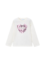 T-shirt da bambina Mayoral 4031 bianca con cuore
