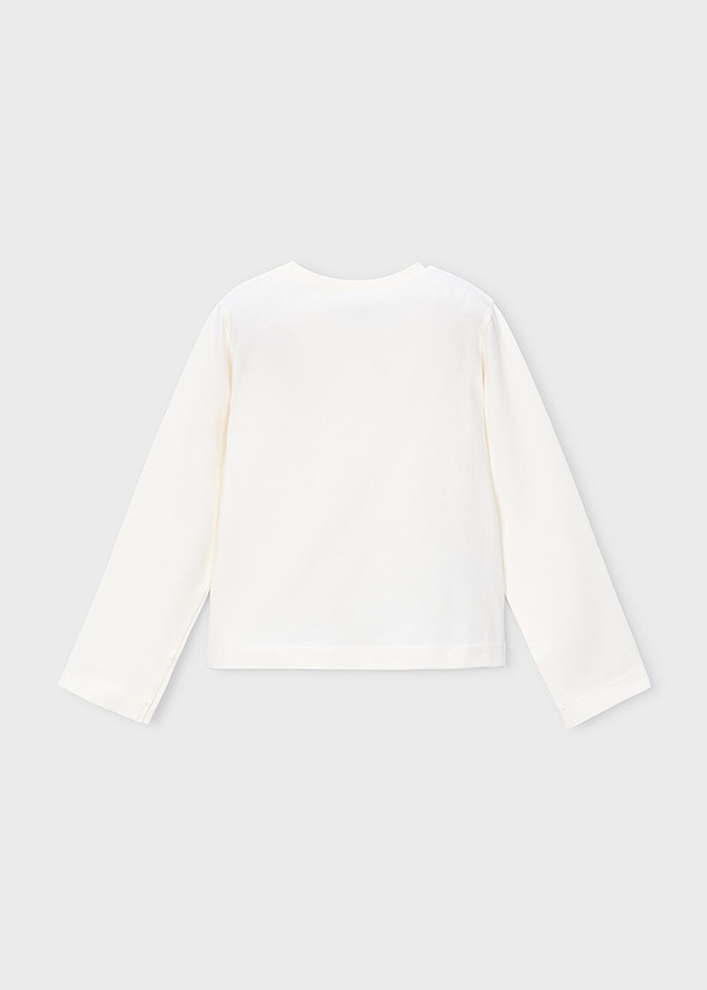 T-shirt da bambina Mayoral 4034 bianca con fiocco rosa - dettaglio 1