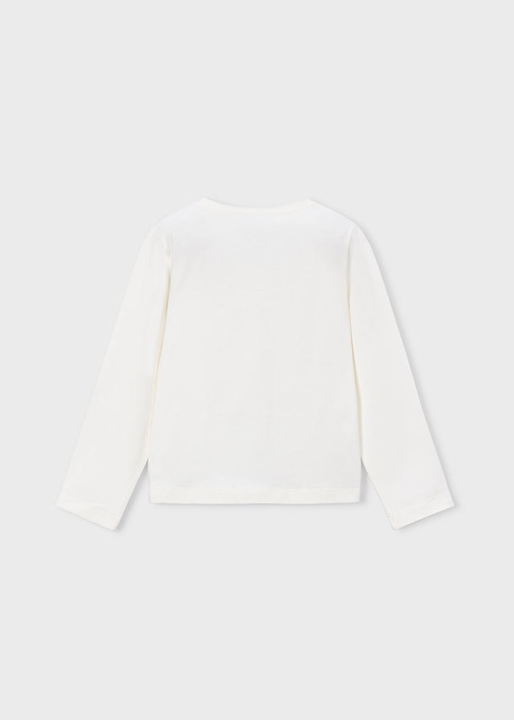 T-shirt da bambina Mayoral 4035 bianca con fiori neri - dettaglio 1