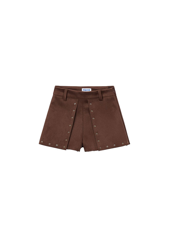 Shorts da bambina Mayoral 4228 castagna - vista frontale