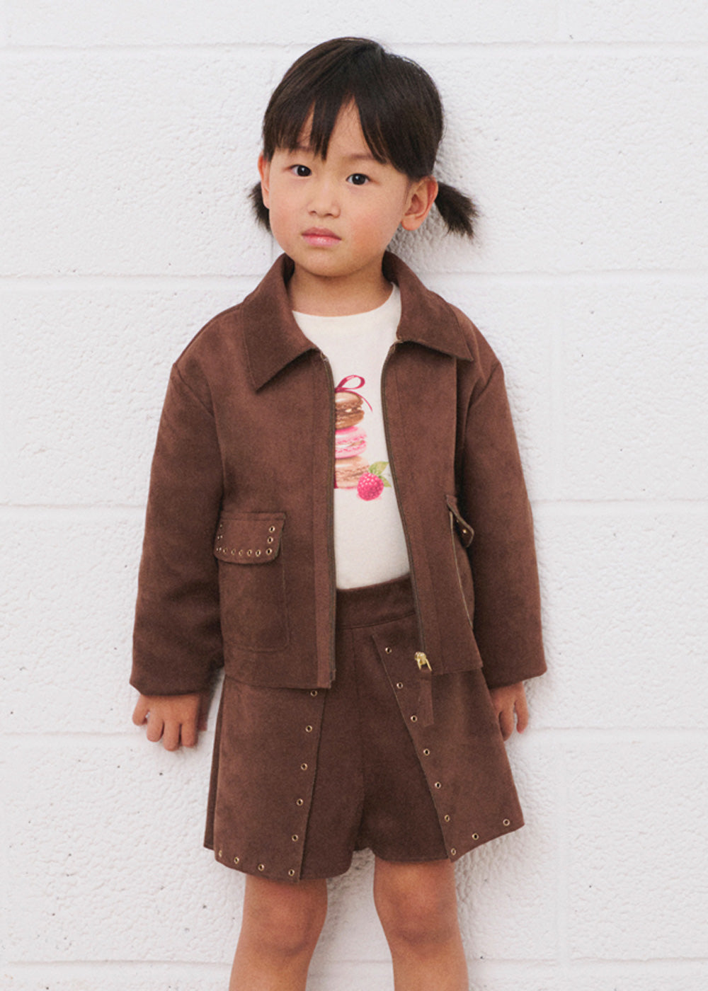 Shorts da bambina Mayoral 4228 castagna - dettaglio 3