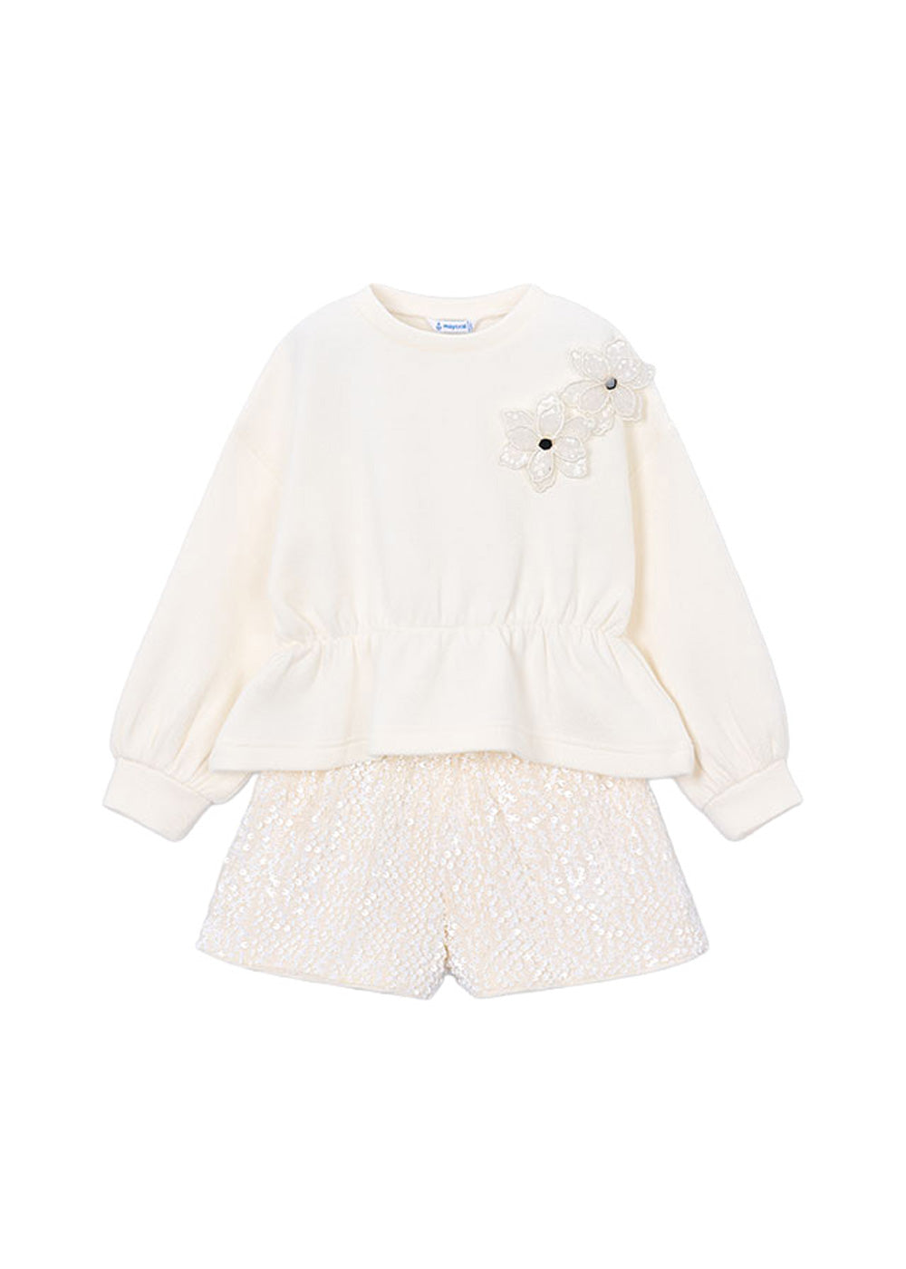 Completo da bambina Mayoral 4231 panna - vista frontale