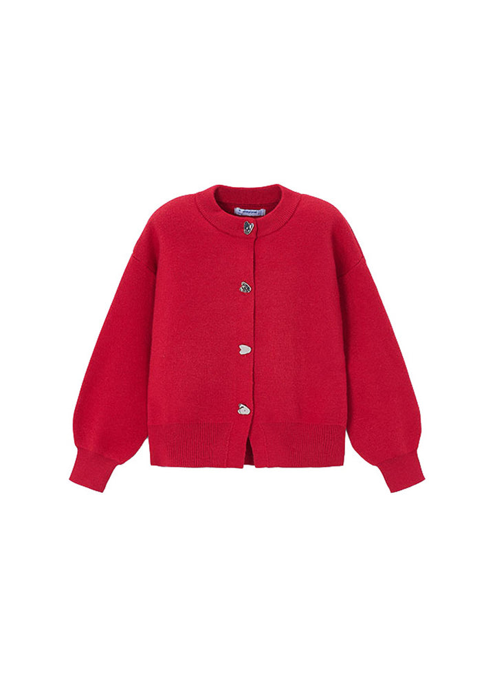 Cardigan da bambina Mayoral 4326 rosso - vista frontale