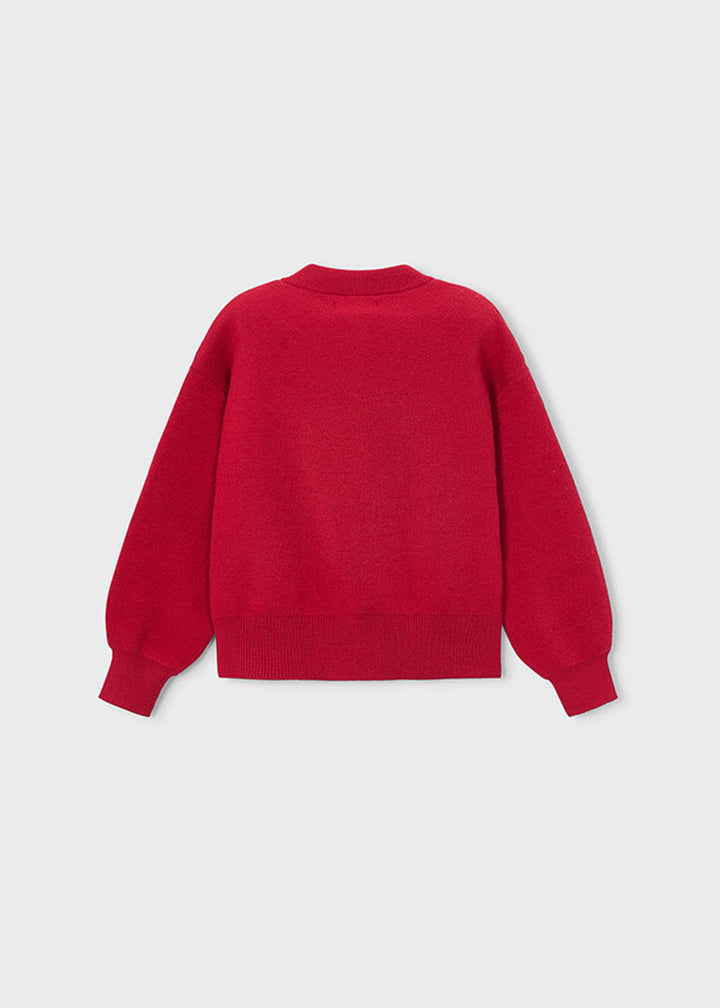 Cardigan da bambina Mayoral 4326 rosso - dettaglio 1