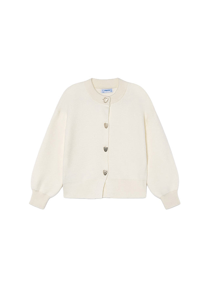 Cardigan da bambina Mayoral 4326 panna - vista frontale
