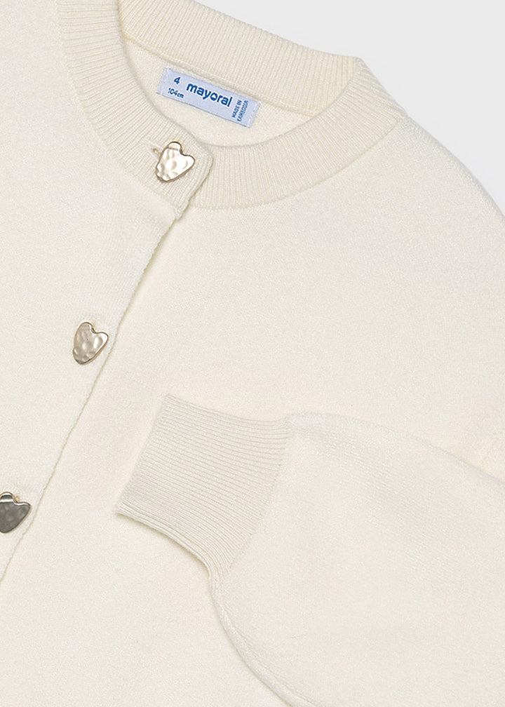 Cardigan da bambina Mayoral 4326 panna - dettaglio 2