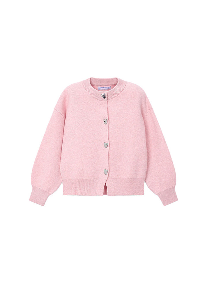 Cardigan da bambina Mayoral 4326 rosa - vista frontale