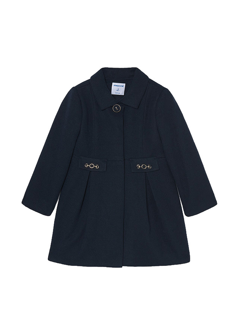 Cappotto da bambina Mayoral 4413 blu navy - vista frontale