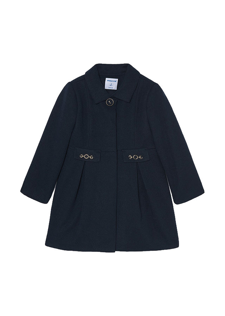 Cappotto da bambina Mayoral 4413 blu navy - vista frontale