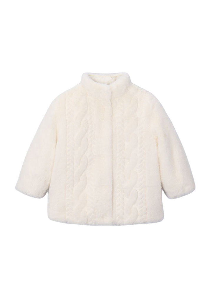 Cappotto da bambina Mayoral 4415 panna - vista frontale