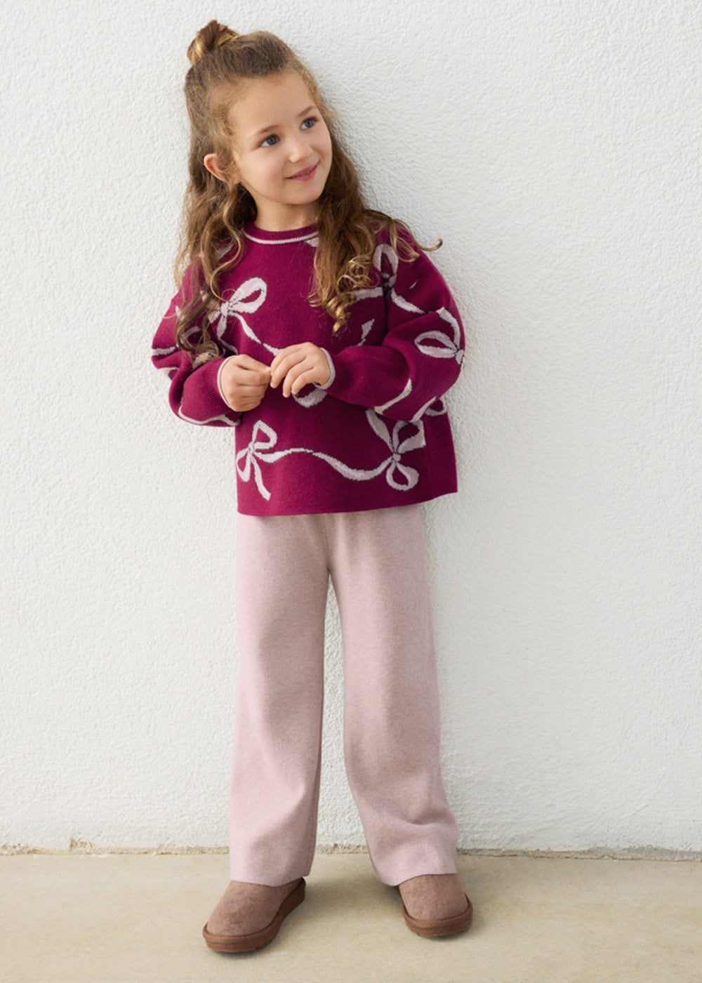 Completo da bambina Mayoral 4527 bordeaux e beige - dettaglio 3