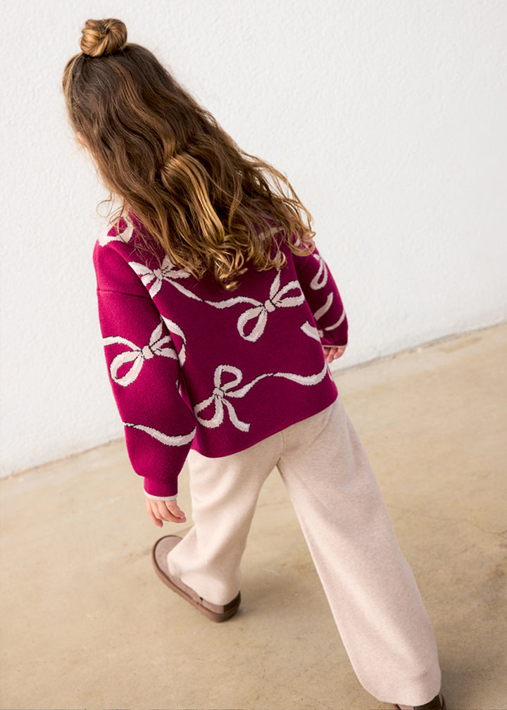 Completo da bambina Mayoral 4527 bordeaux e beige - dettaglio 4
