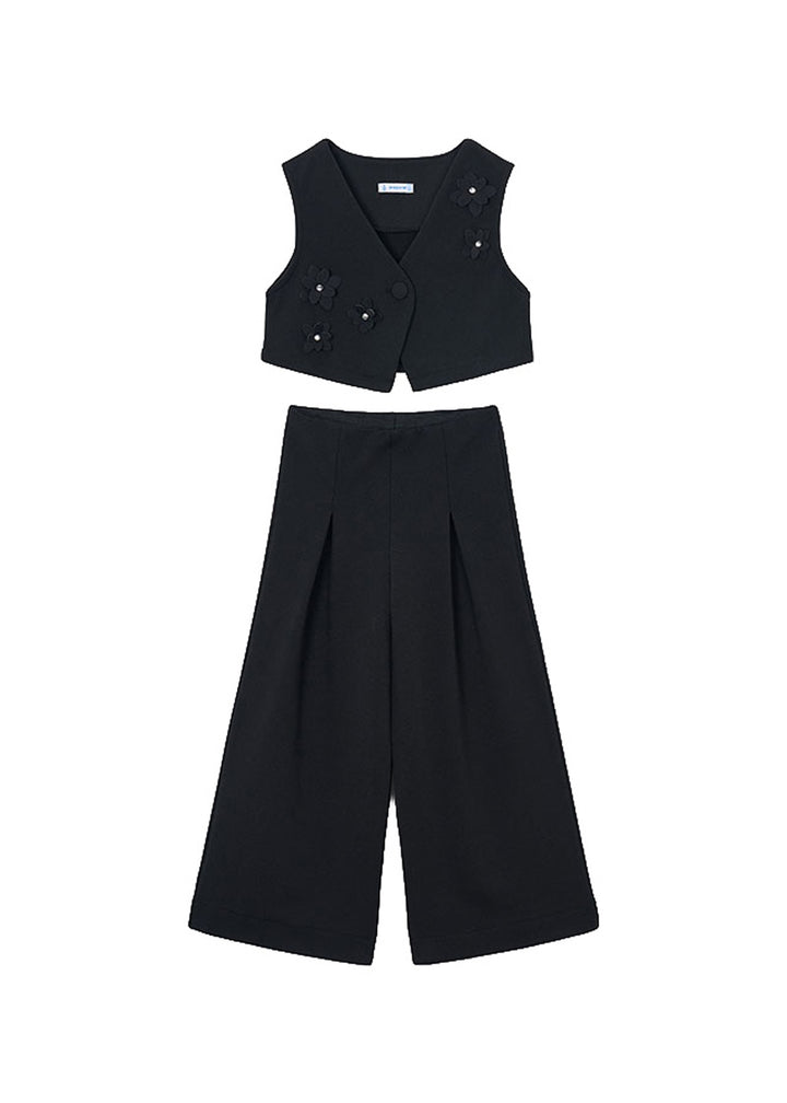 Completo da bambina Mayoral 4531 nero - vista frontale