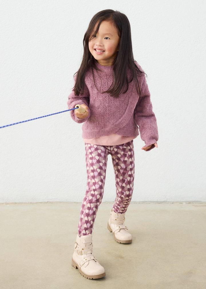 Leggings da bambina Mayoral 4701 malva fantasia - dettaglio 3