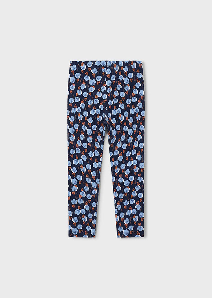 Leggings da bambina Mayoral 4701 blu a fiori - dettaglio 1