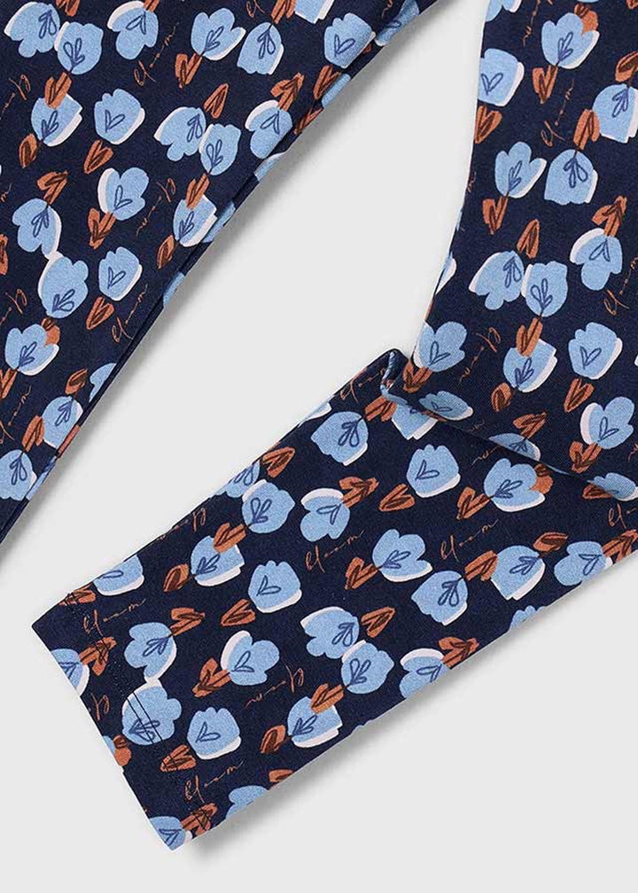 Leggings da bambina Mayoral 4701 blu a fiori - dettaglio 2