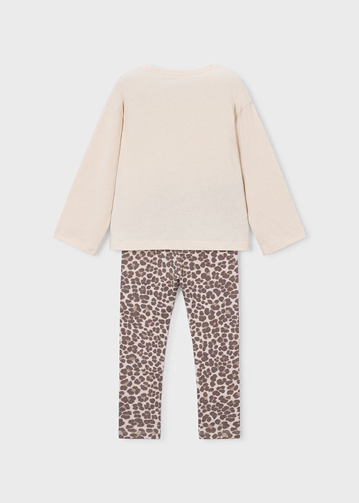 Completo da bambina Mayoral 4734 panna animalier - dettaglio 1