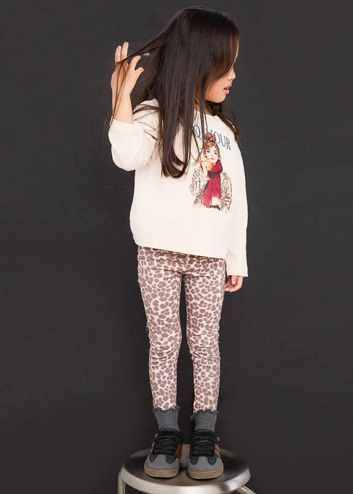 Completo da bambina Mayoral 4734 panna animalier - dettaglio 4