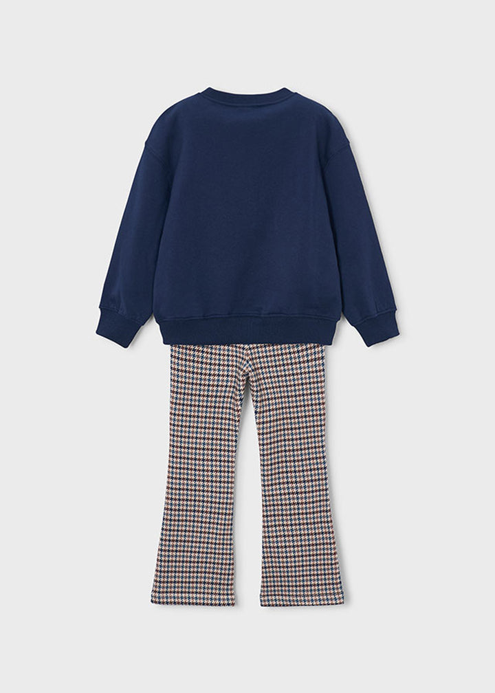 Completo da bambina Mayoral 4738 blu navy a quadri - dettaglio 1