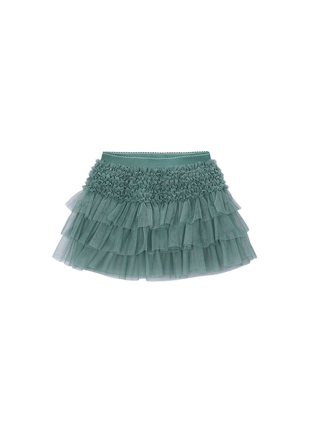 Gonna da bambina Mayoral 4906 verde in tulle - vista frontale