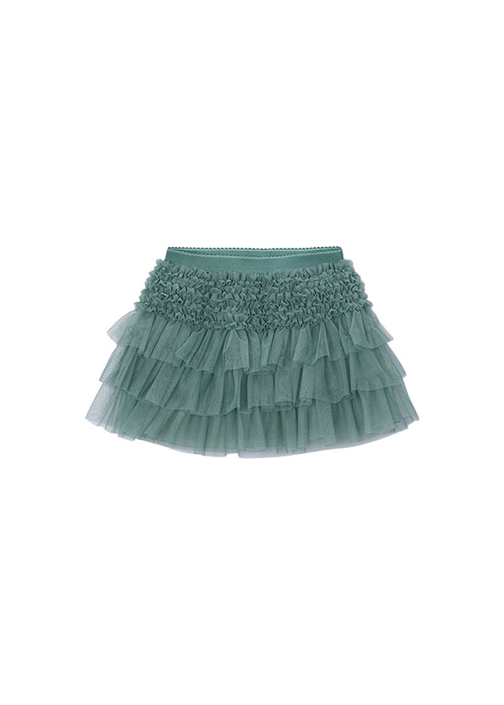 Gonna da bambina Mayoral 4906 verde in tulle - vista frontale