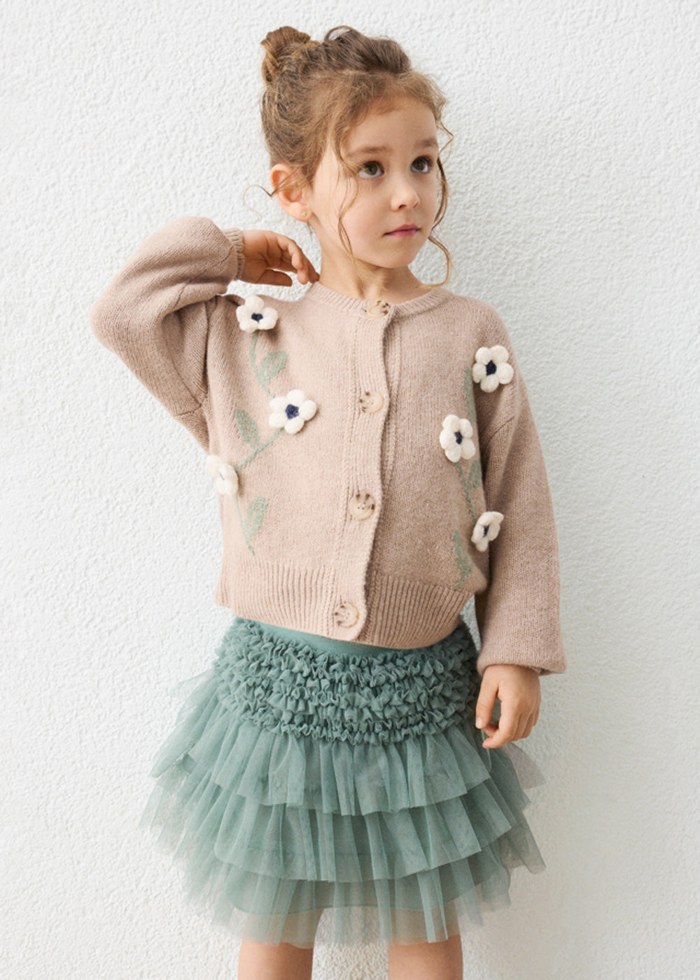 Gonna da bambina Mayoral 4906 verde in tulle - dettaglio 3