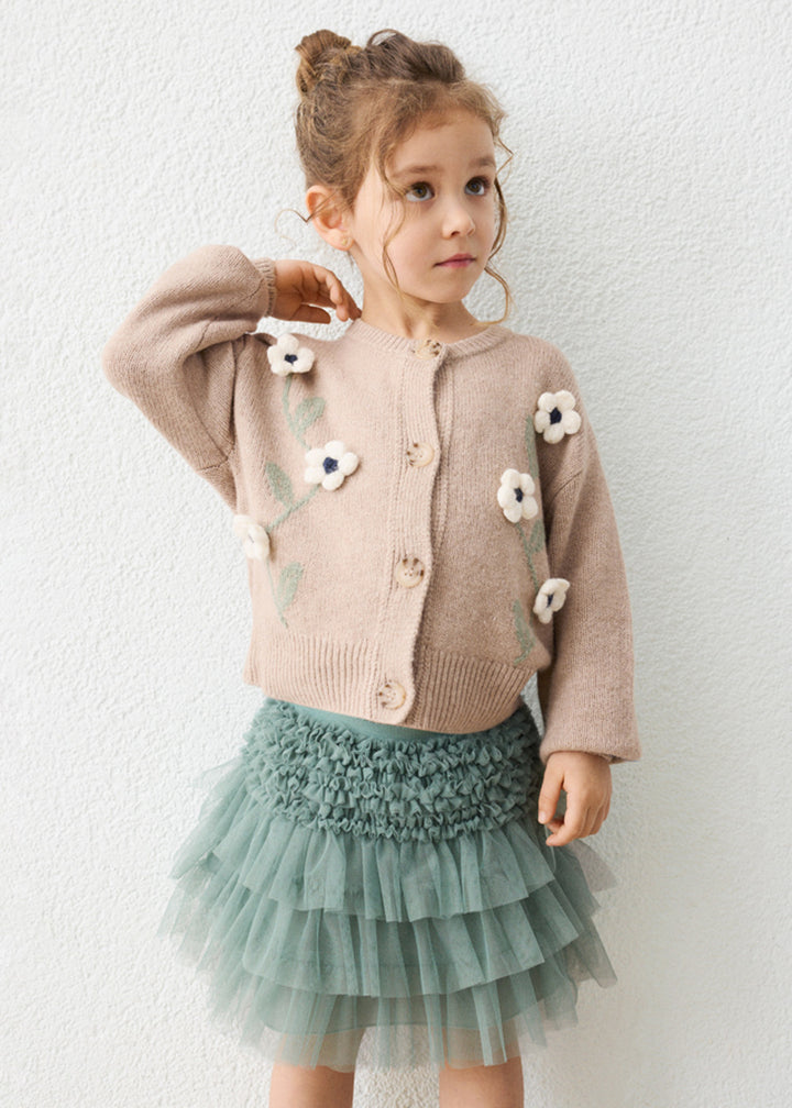 Gonna da bambina Mayoral 4906 verde in tulle - dettaglio 3