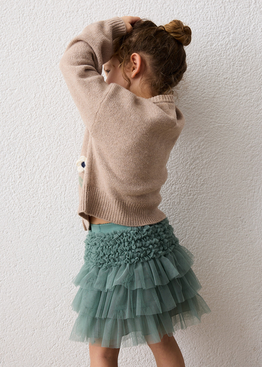 Gonna da bambina Mayoral 4906 verde in tulle - dettaglio 4