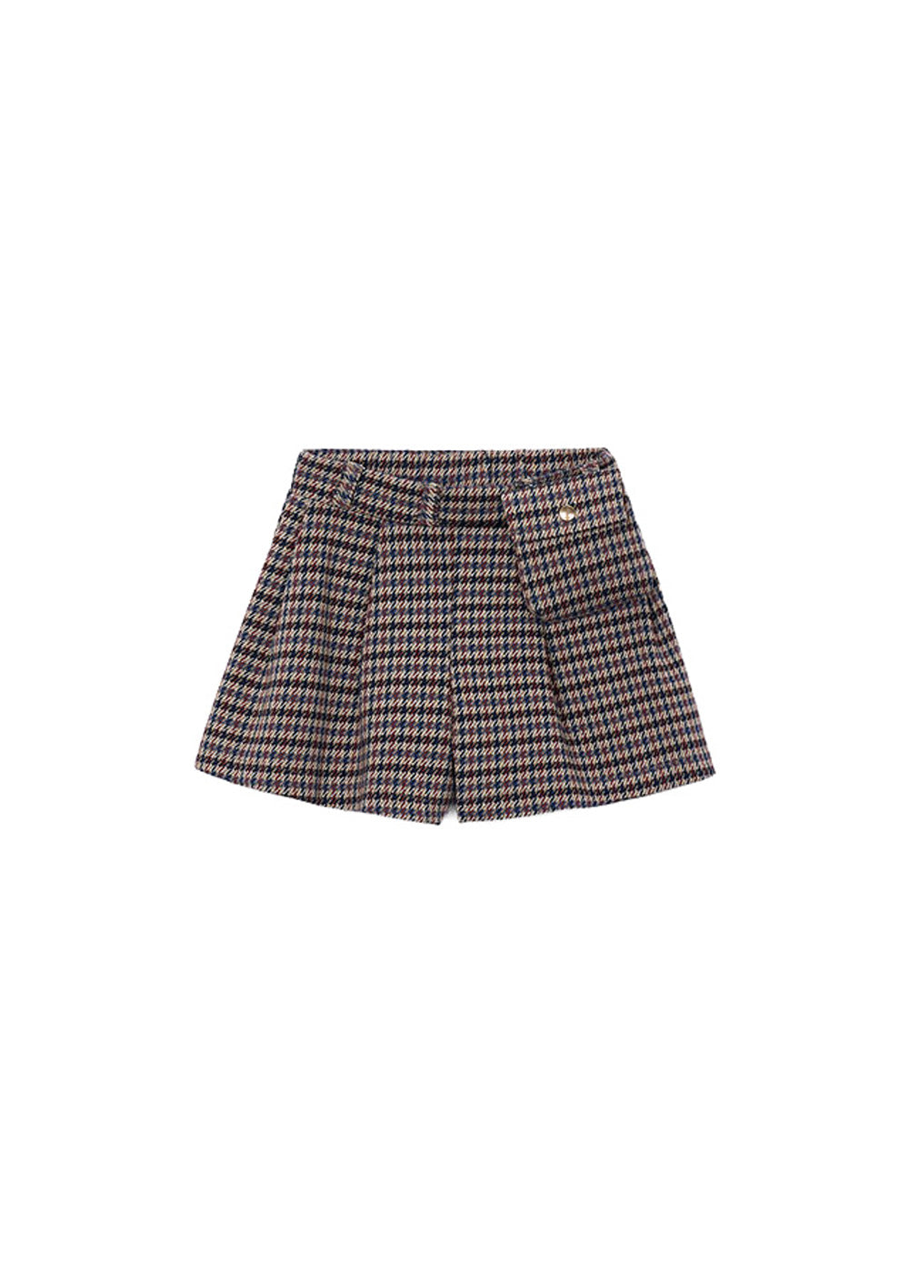 Gonna da bambina Mayoral 4908 marrone a quadri - vista frontale