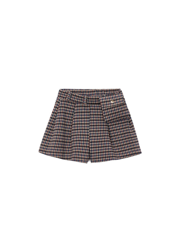 Gonna da bambina Mayoral 4908 marrone a quadri - vista frontale
